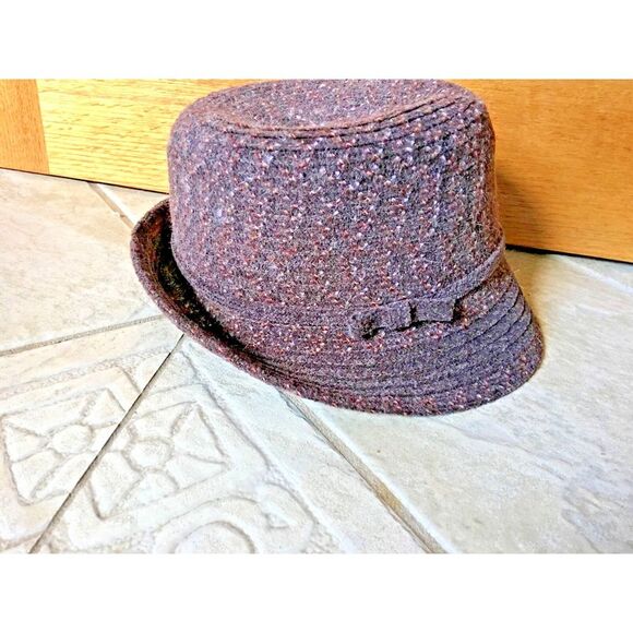 Nine West Women's Cloche Bucket Hat Brown Tweed CUTE - Picture 5 of 5